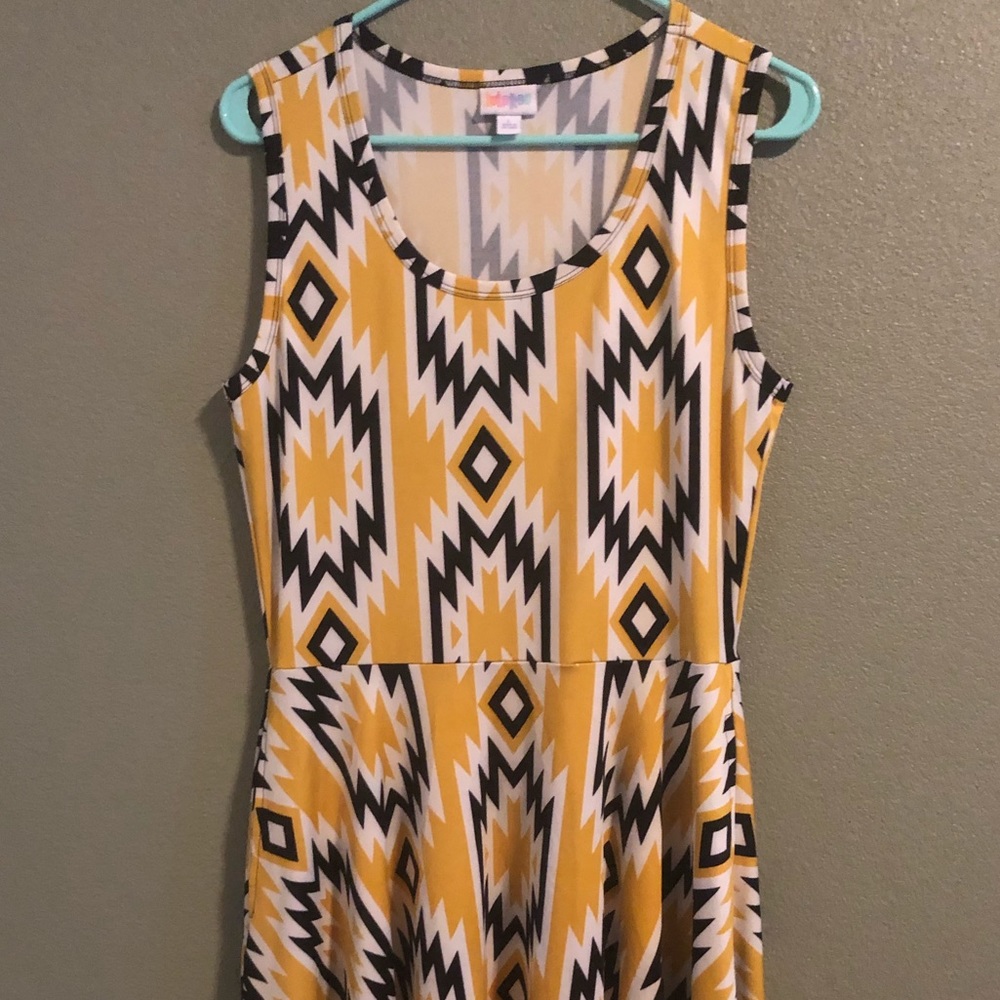 Yellow and black Aztec dress